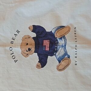 Ralph Lauren Vintage USA Flag Polo Bear Pillowcase